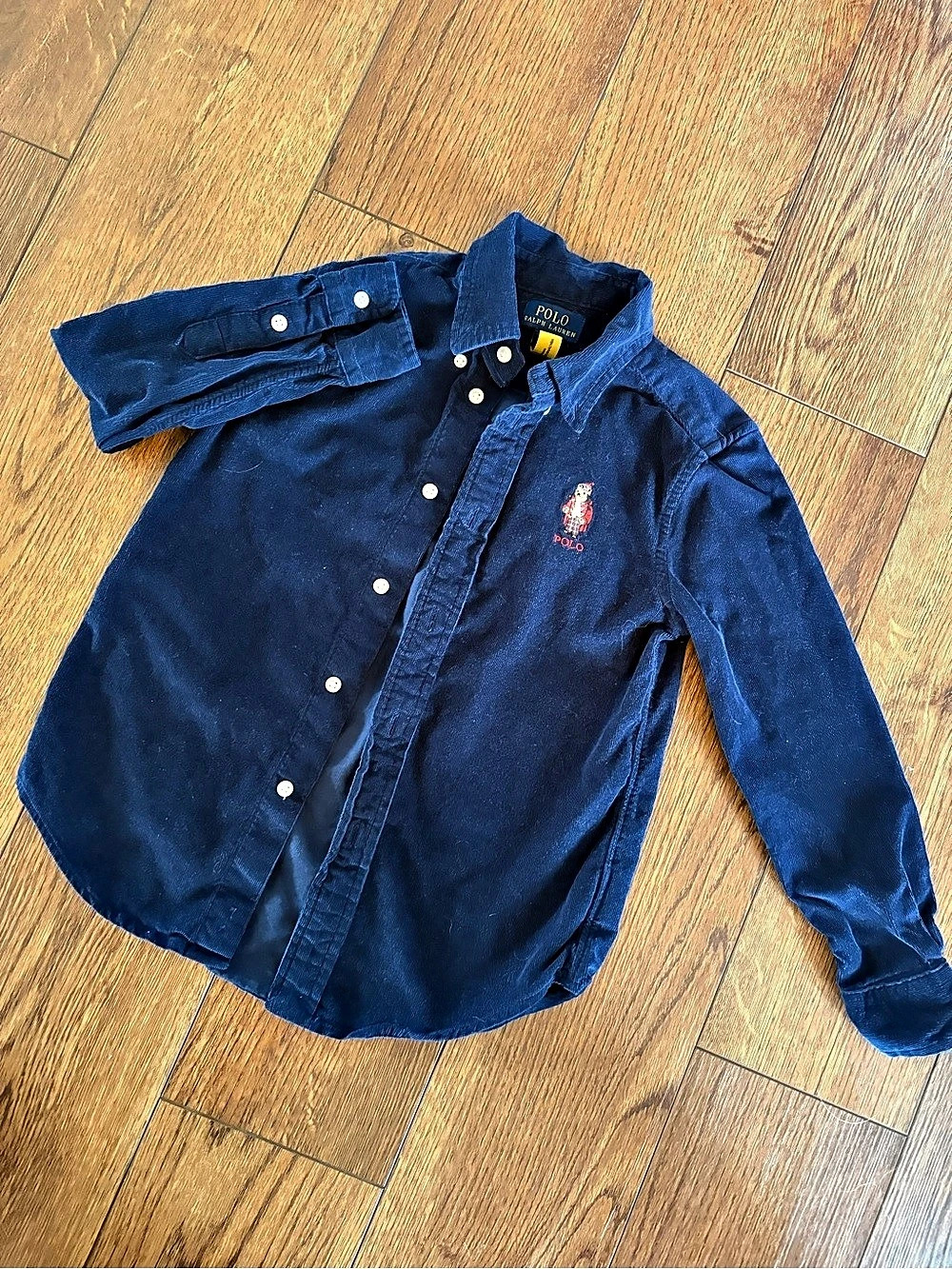 Polo Ralph Lauren Polo Bear Cotton Corduroy Shirt Boys Size 6 Blue